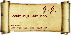 Gadányi János névjegykártya